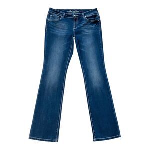 INC Womens Jeans size 12 Tall Long x34"in Cotton Denim Stretch Dark Wash Bootcut